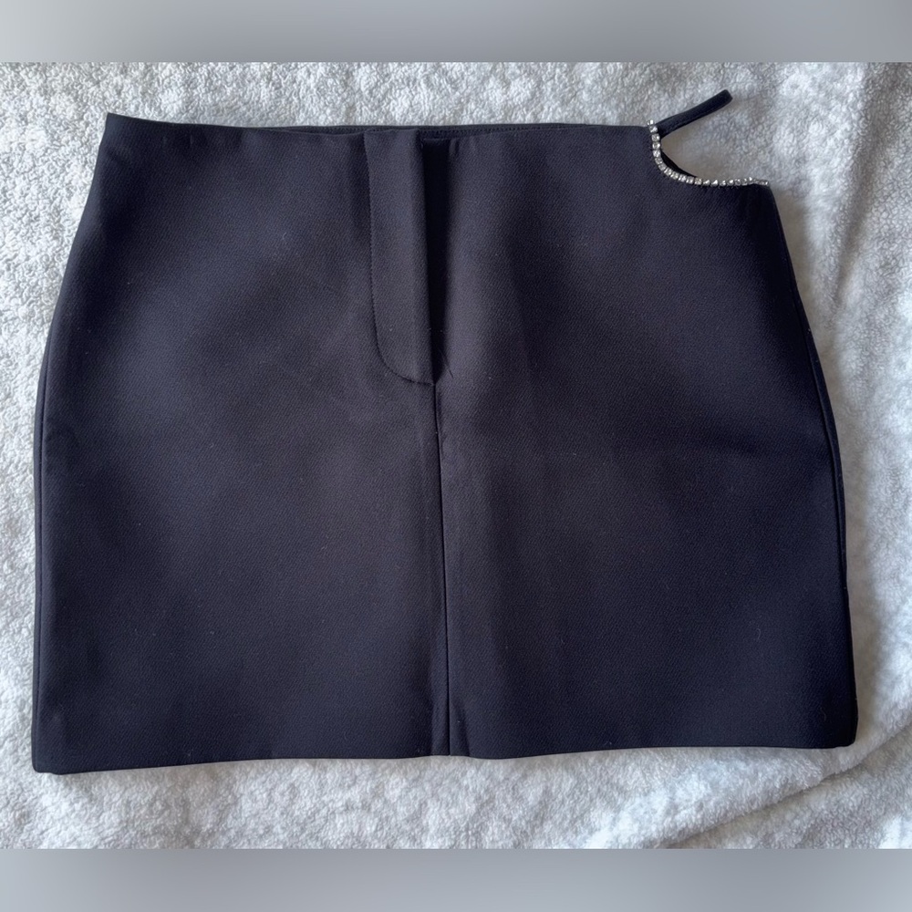 Zara Black Pencil Skirt with Rhinestones Accent